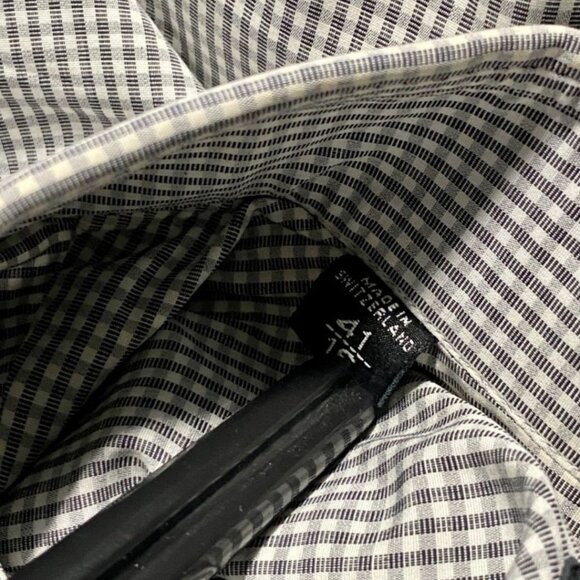 TOM FORD Gray White Cotton Micro Gingham Button Up Shirt - Picture 8 of 8